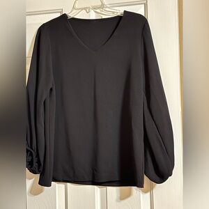 Elegant Black V-Neck Women's Top